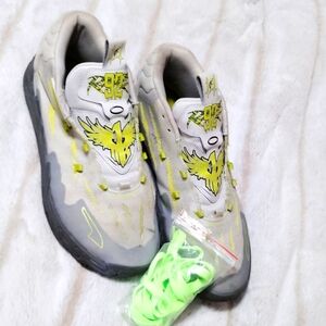 Kids Gray and Yellow Sneakers